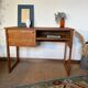 Vintage desk sled legs oak veneer
