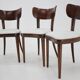Ensemble de trois chaises de salle à manger en hêtre restaurées des années 1950, Tchécoslovaquie