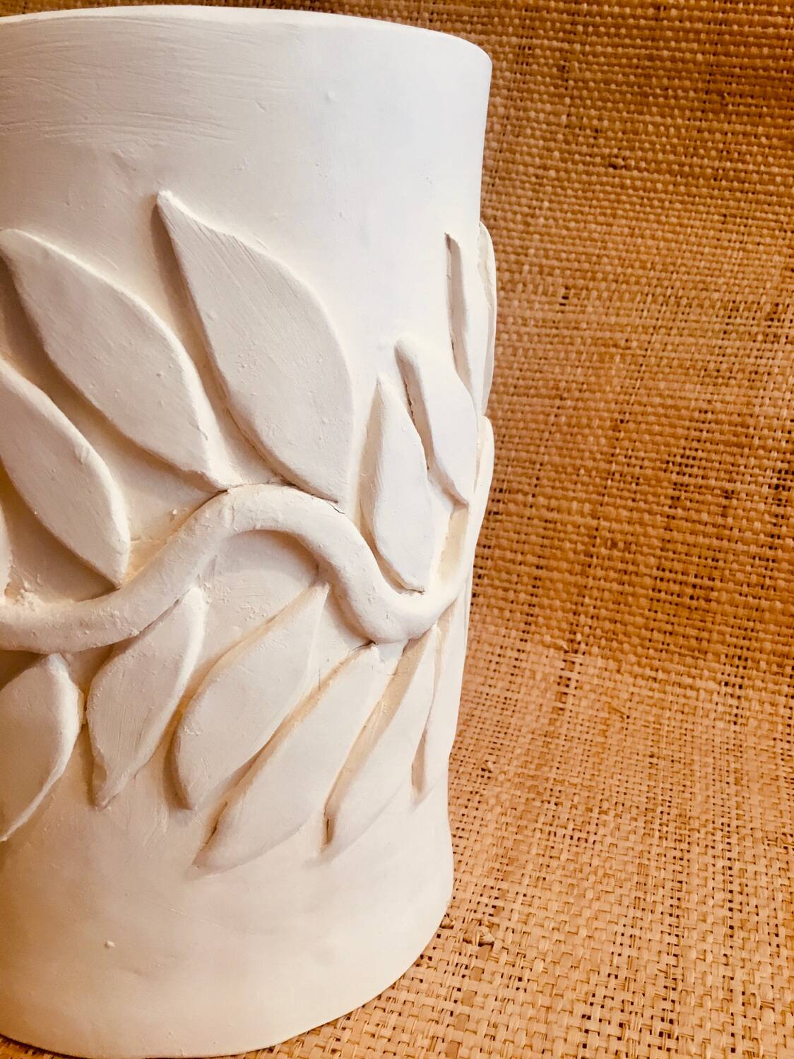 Artisanal raw ceramic vase