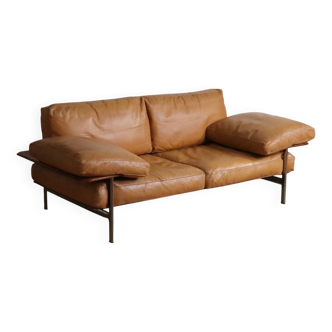 Canapé Diesis en cuir beige par Antonio Citterio pour B&B Italia, 1970