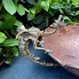 Large Art Nouveau copper fruit bowl Italy 1890s