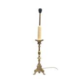 Antique large brass candlestick lamp base