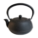 Black cast iron teapot