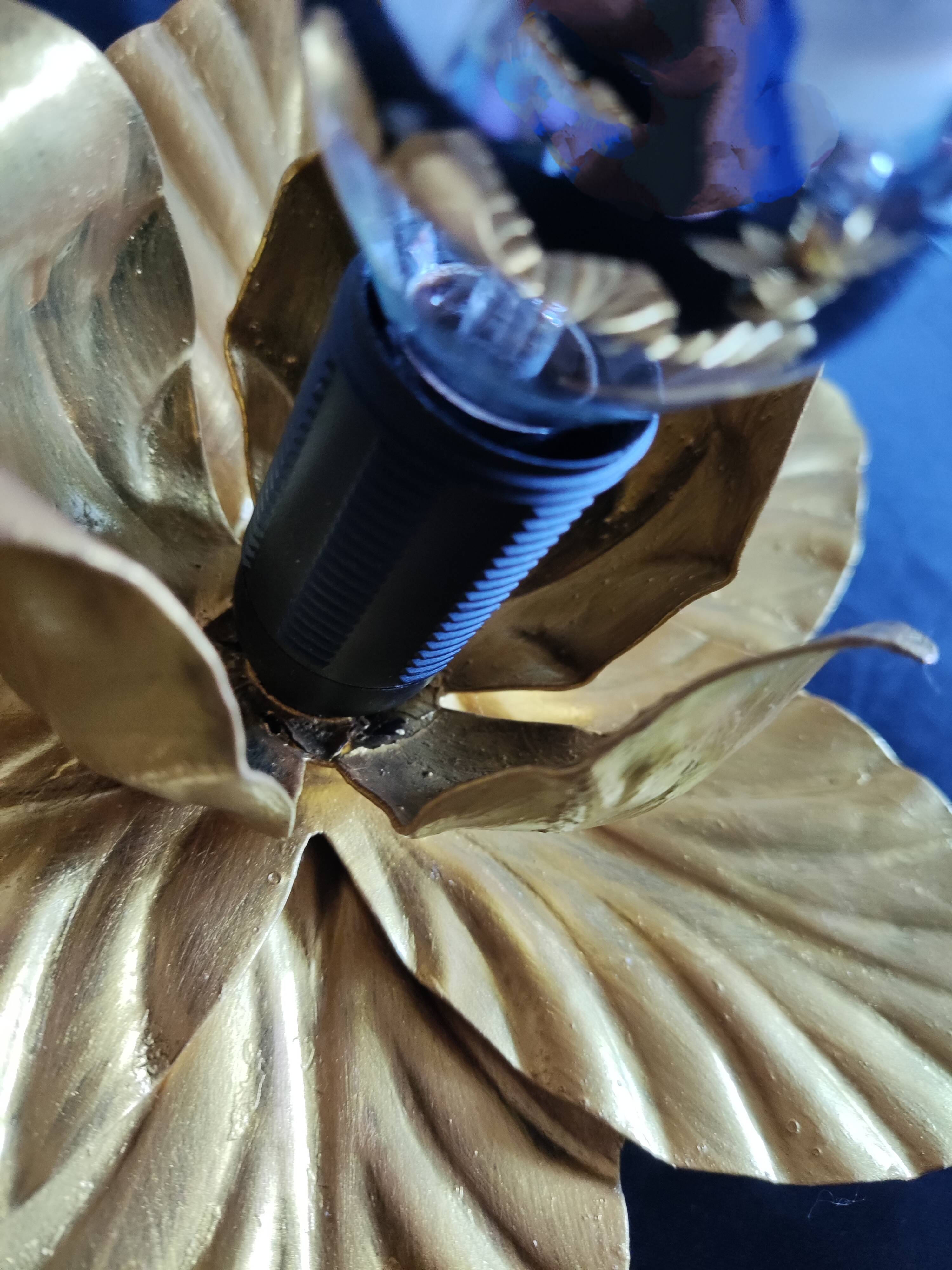 Paire d'appliques feuilles dorées