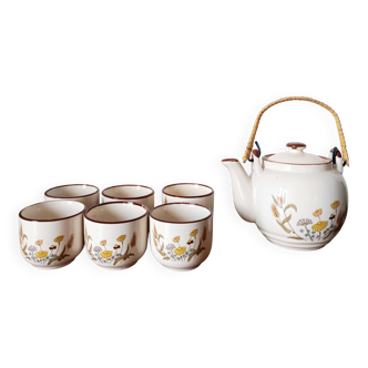 Asian tea service with flowers 1970