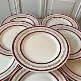 Set of 8 flat plates Gien 50s