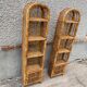Pair of wicker rattan bookcases