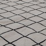 Handmade handmade Berber beige and black carpet in pure wool 216x147cm