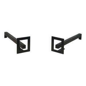 Paire de chenets modernistes - fer