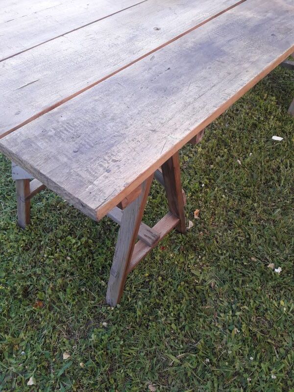 table tréteaux 2m atelier campagne ancienne