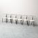 Set of 6 vintage chairs in chromed metal and white fabric, 1980s modernism