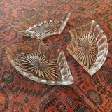 Lot 3 coupelles apéritif en verre taillé - anciennes, vintage