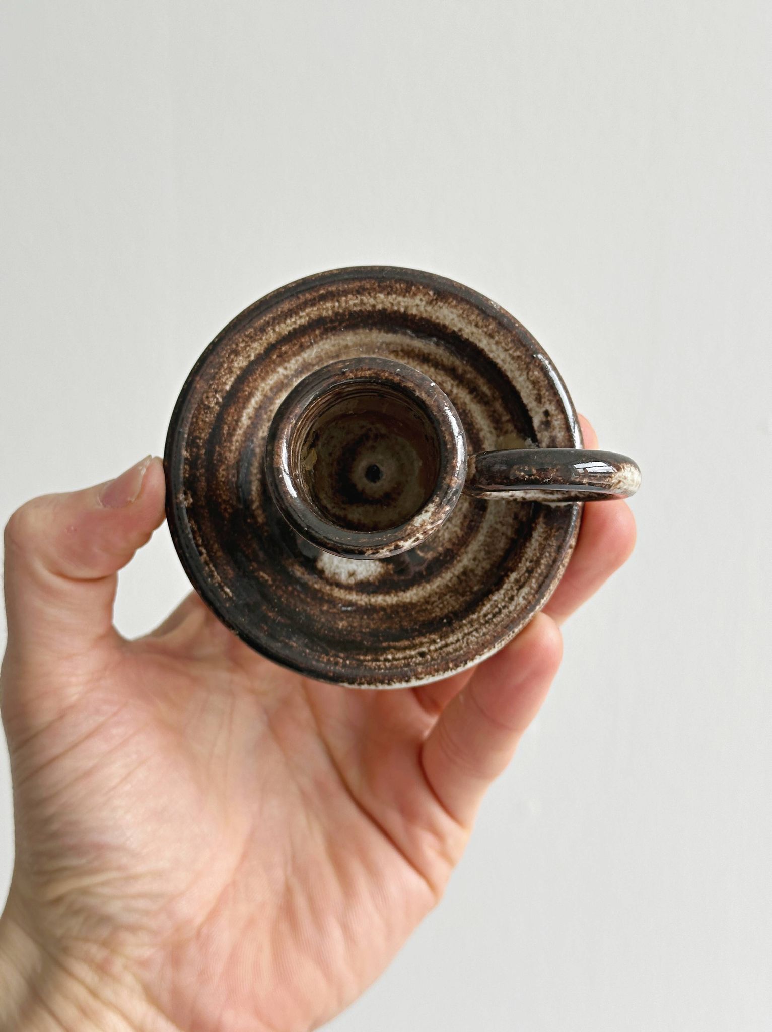 Rustic ceramic candlestick