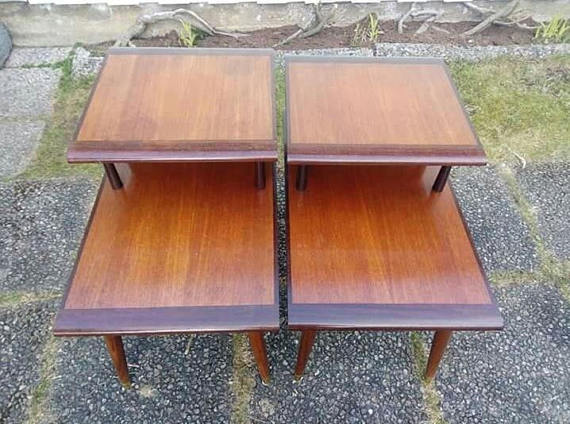 Pair of tables vintage piece of couch Scandinavian years 50-60