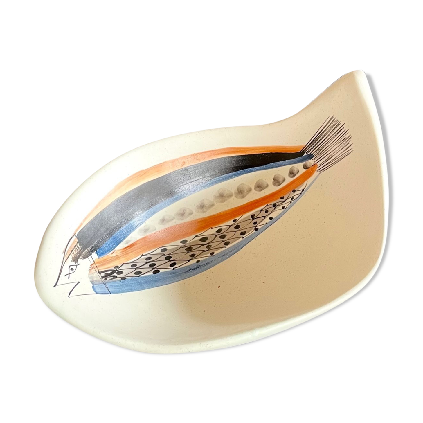 Earthenware "fish" cut by roger capron vallauris