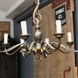 Brass chandelier, 10 burners
