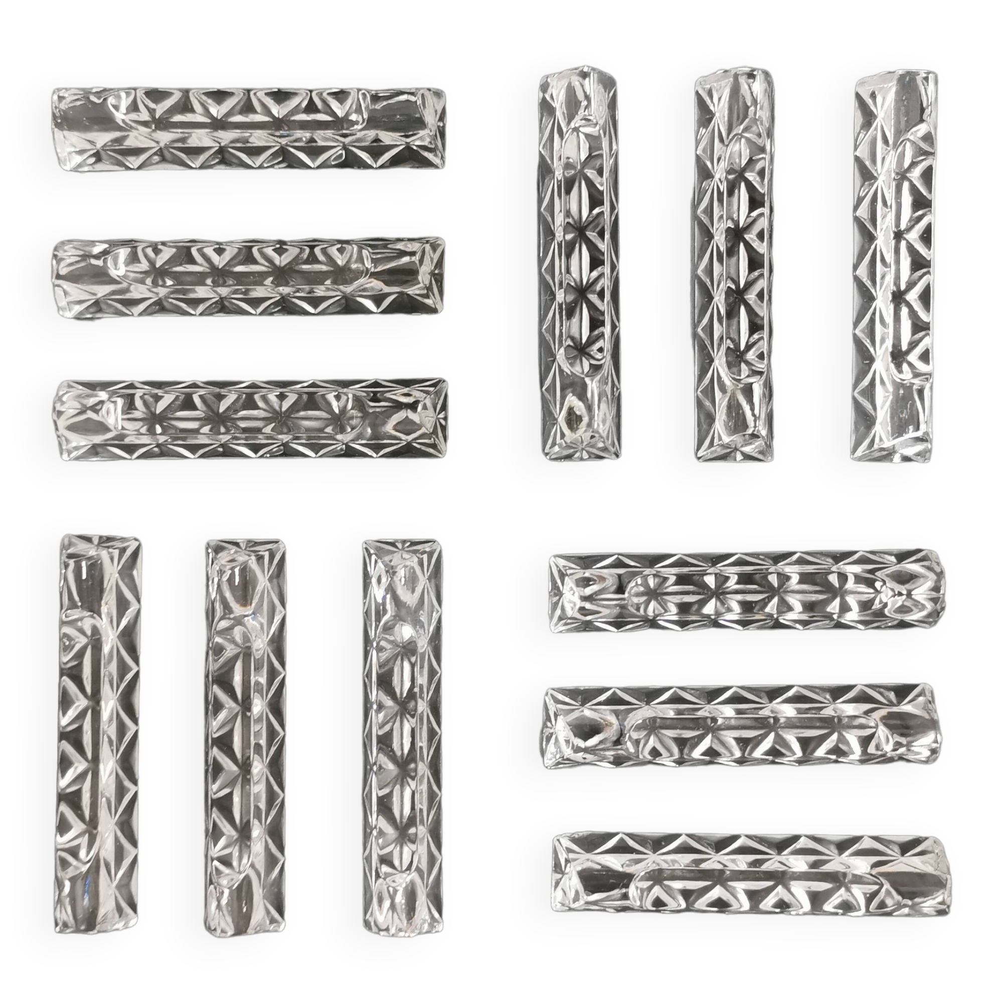 Set of 12 glass knife holders