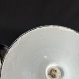 Industrial suspension conical metal green enamelled tole vintage