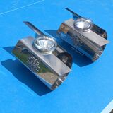 Pair of 70s designer wall lights in chrome metal