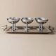 Silver-tone Stainless Steel Vintage Drinking Set for 6 with Tray, 1970s Italian Minimalist Design