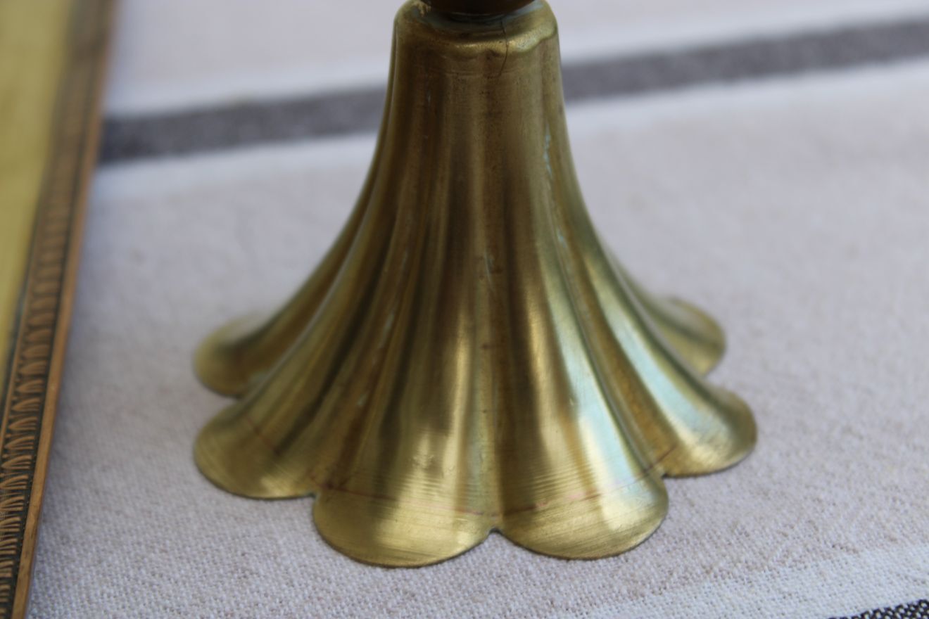 Pair of golden candle holders