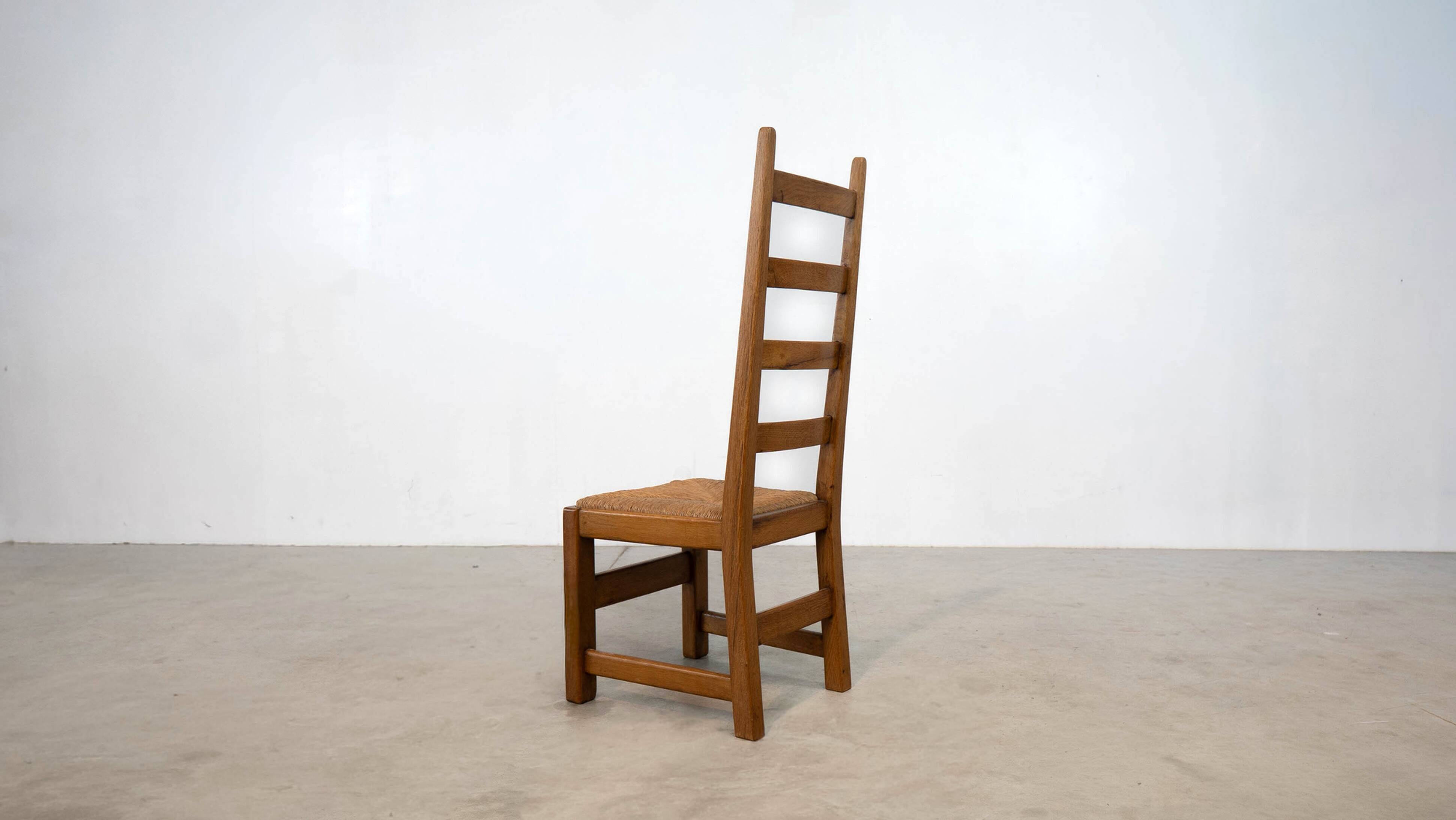 Set of six high back French dining chairs