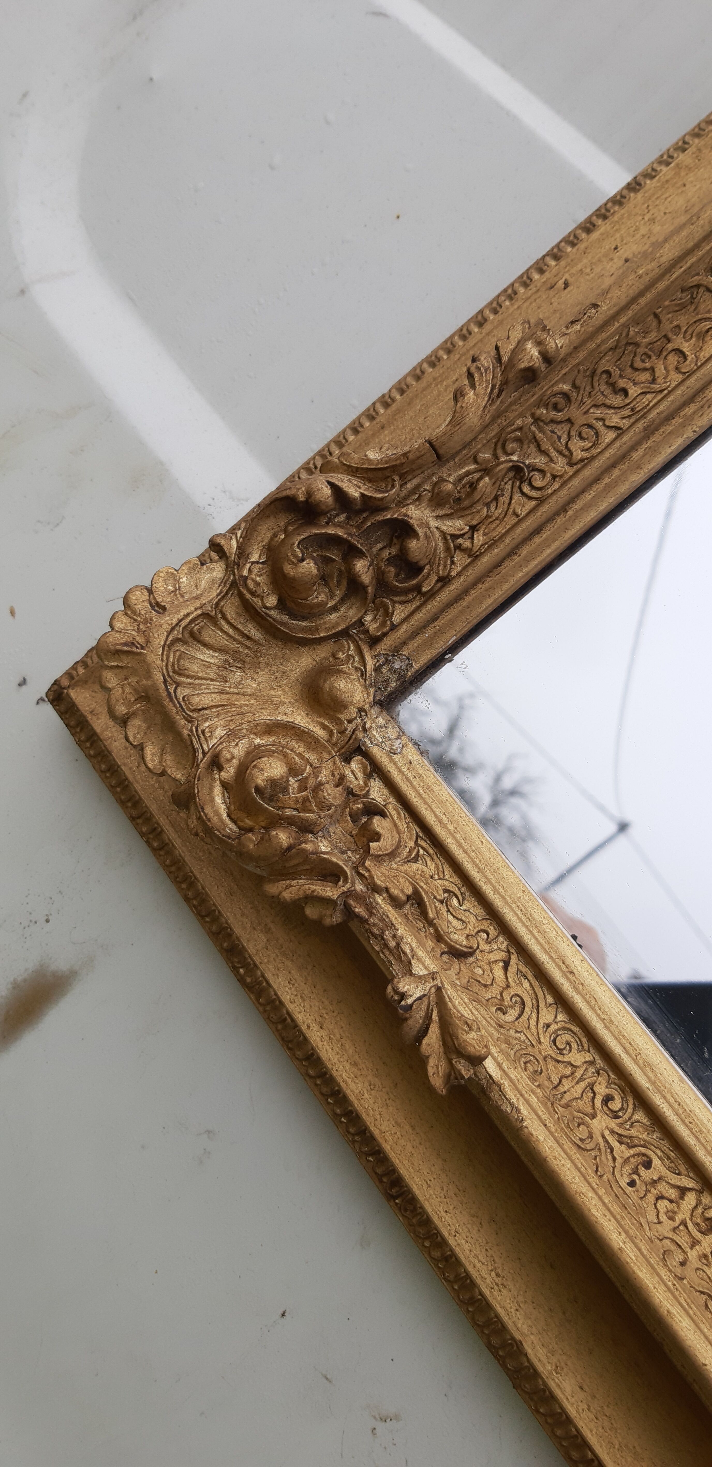 Mirror wood and stuk gilded 19th 94x60cm
