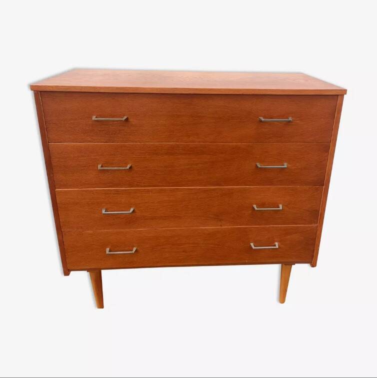 Vintage light oak chest of drawers