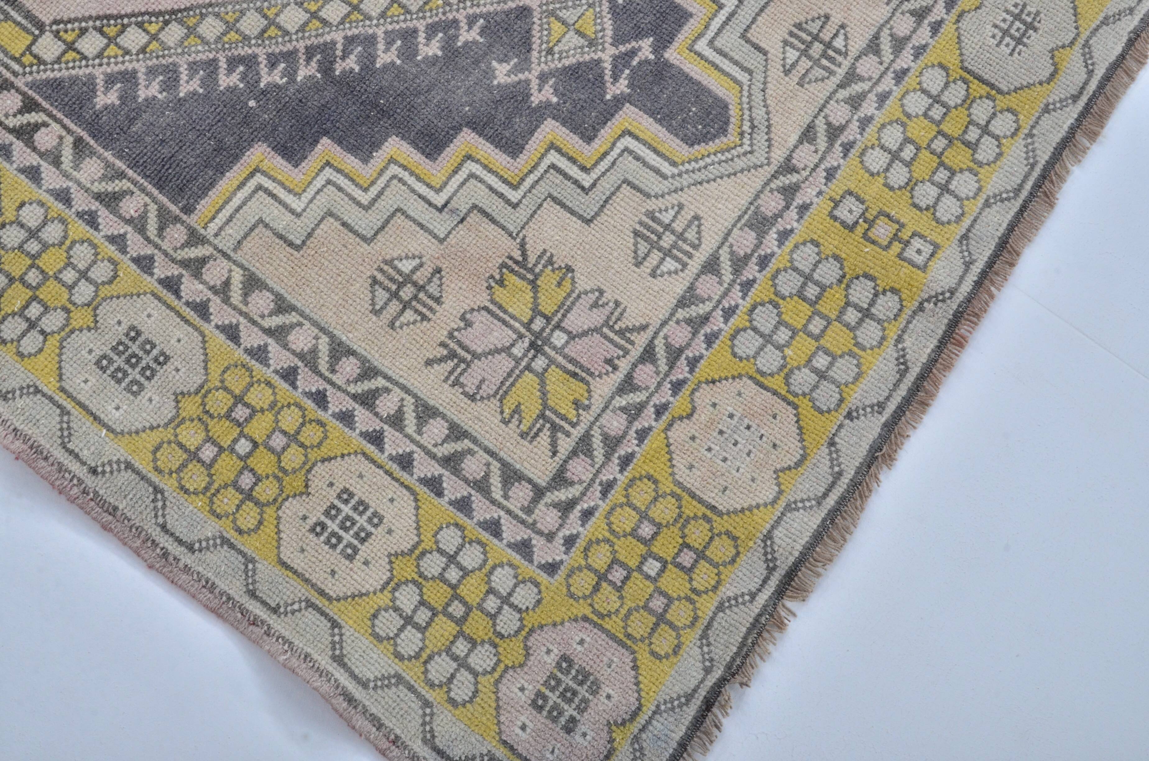 Anatolian Light Pink & yellow Vintage Rug sku 3574