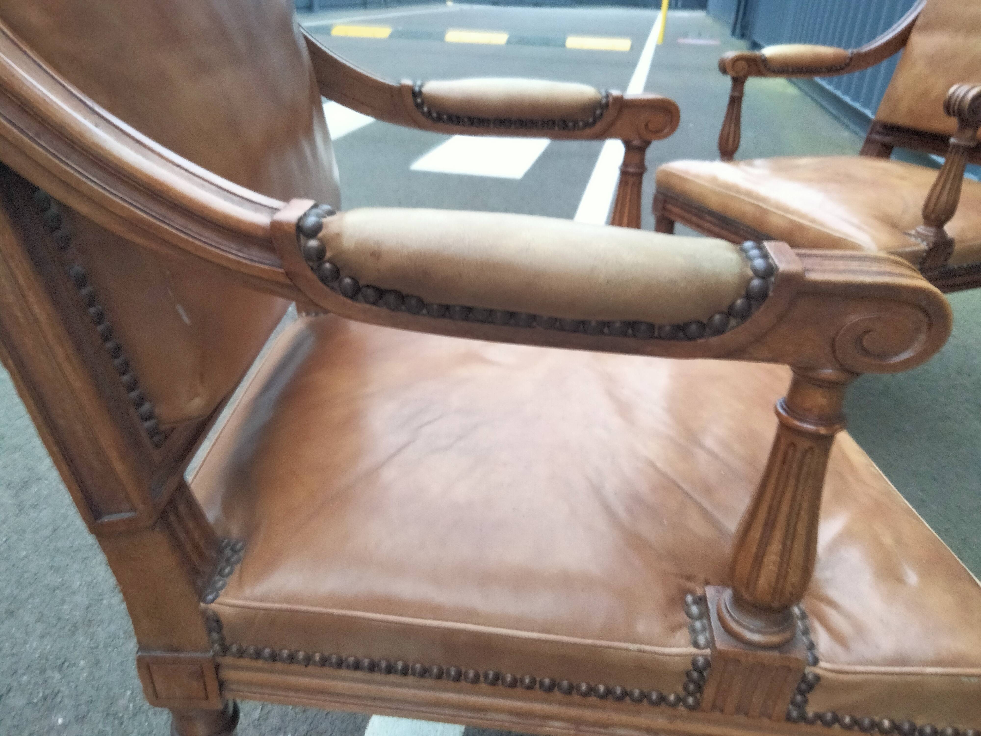 Paire de fauteuils anciens style Louis XVl