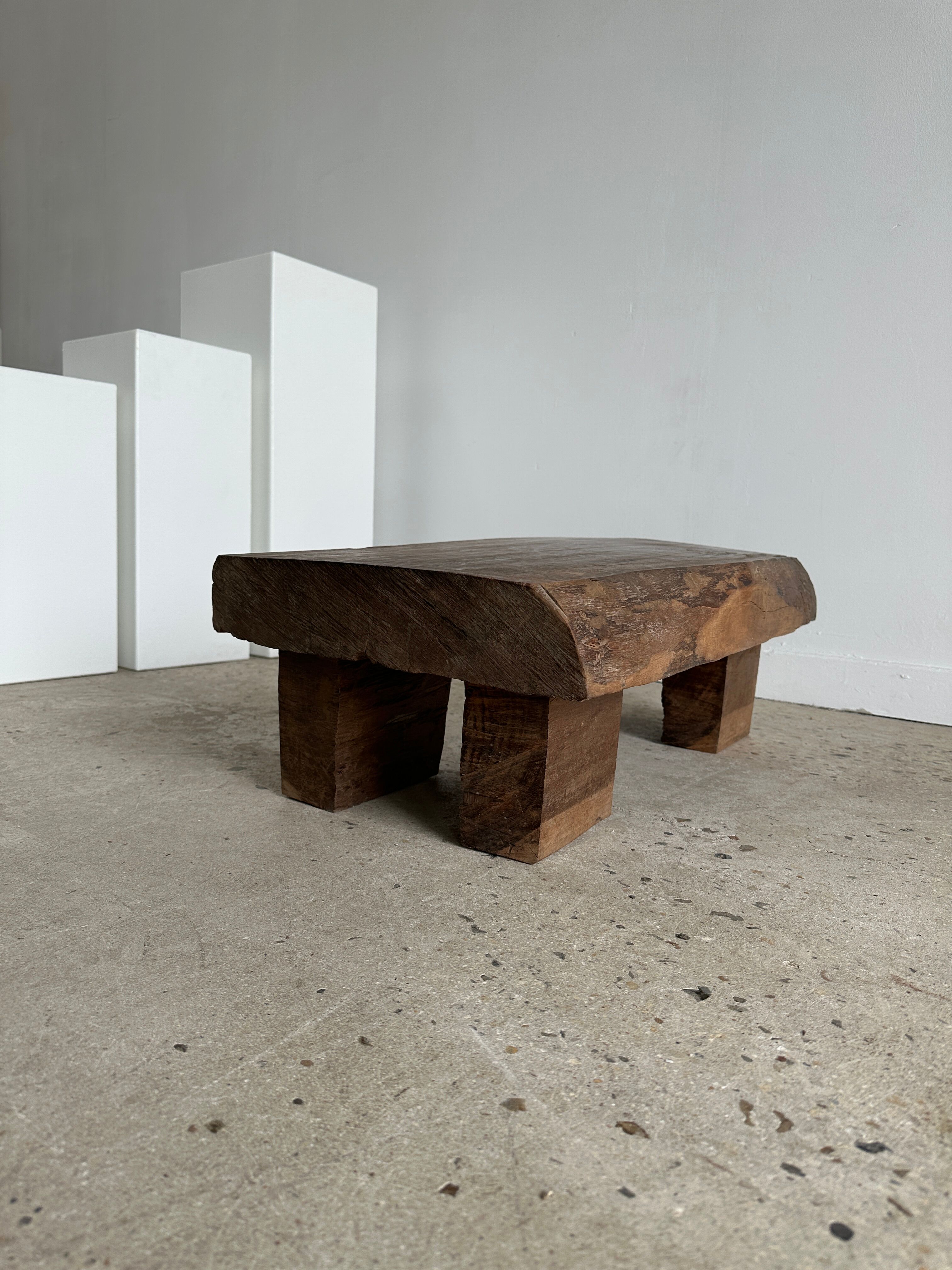 Asian solid wood quadripod brutalist coffee table H30 L81 l42