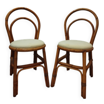 Chaises bambou années 70