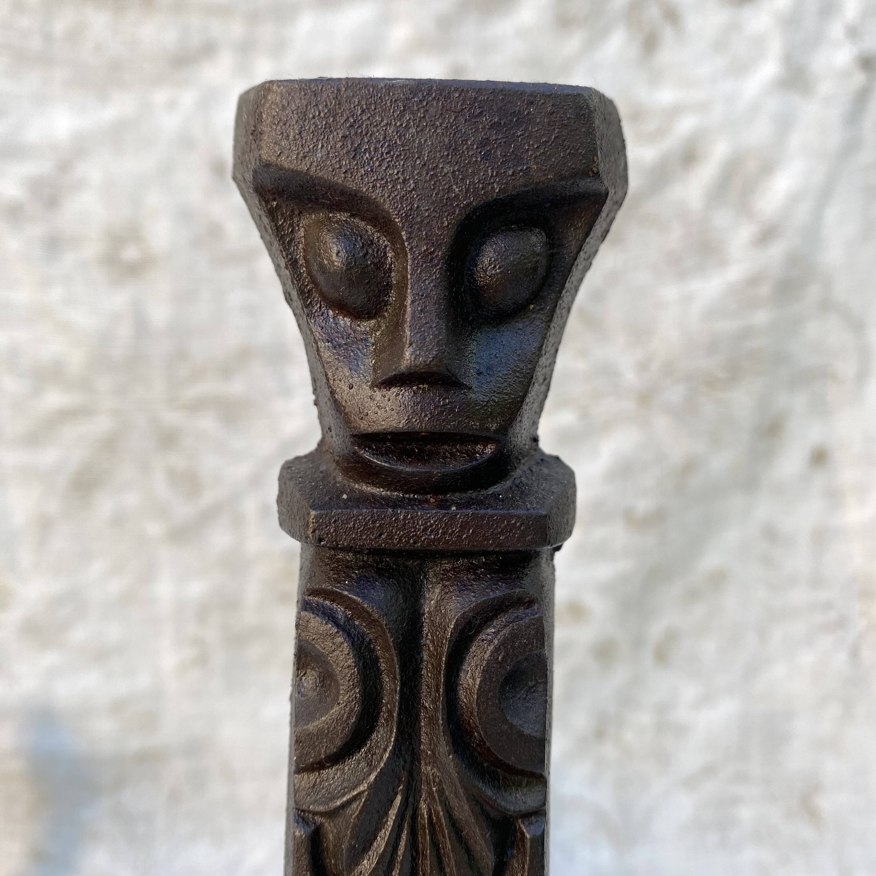 Paire de chenets Art déco en fonte