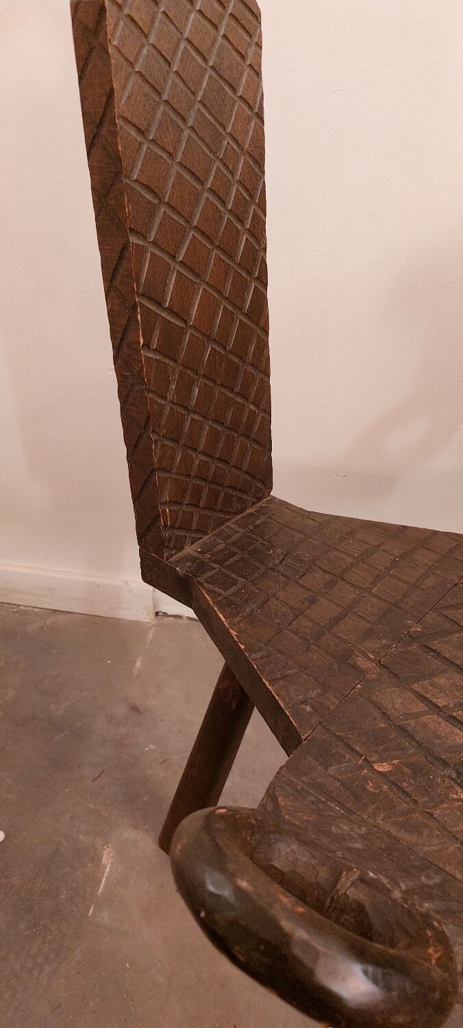 Carved wood chair
