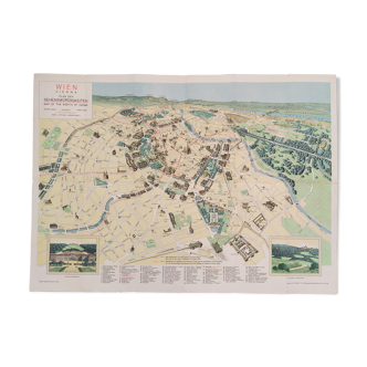Map seen from the sky of the city of Vienna