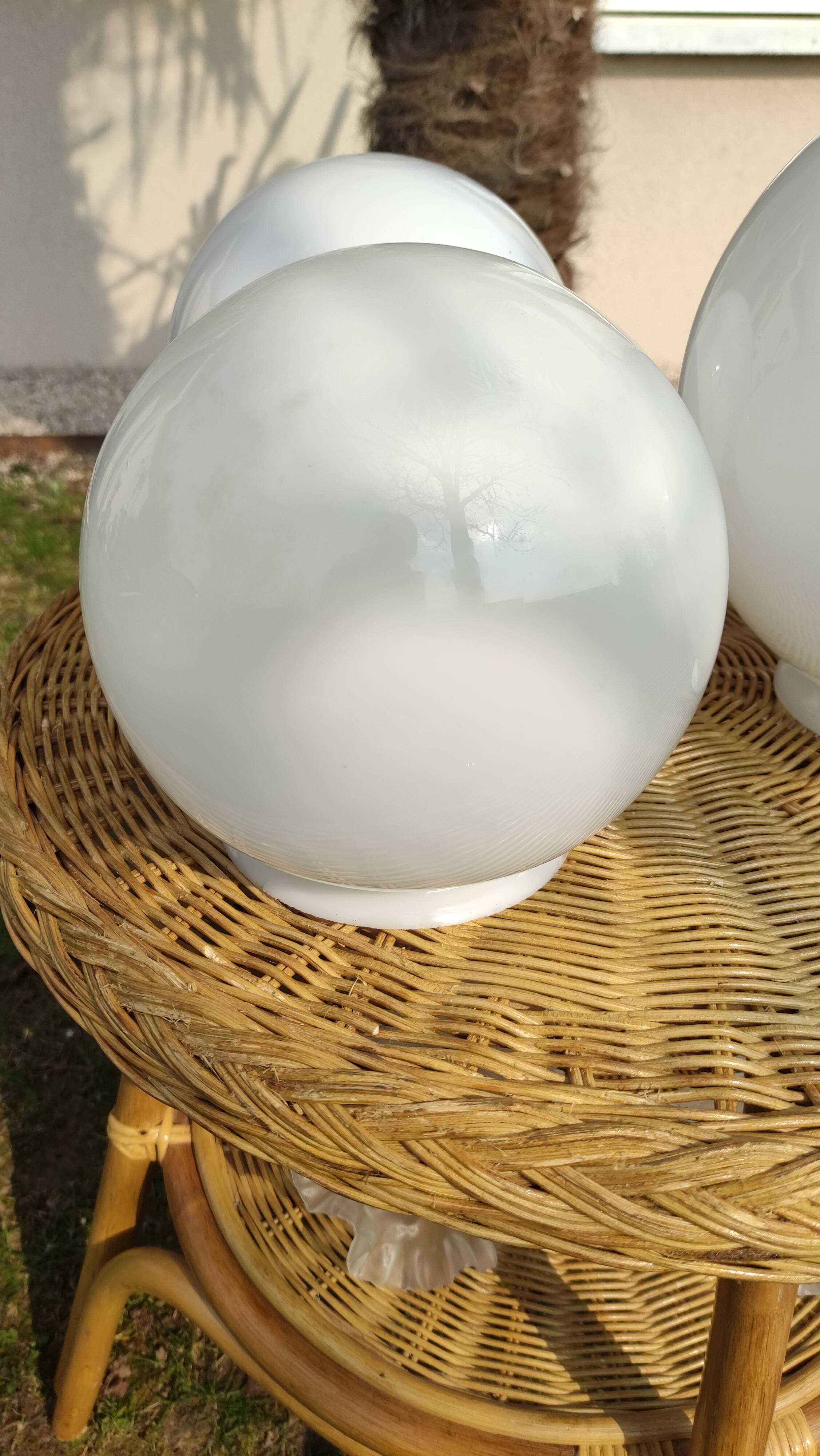 White opaline globe medium format