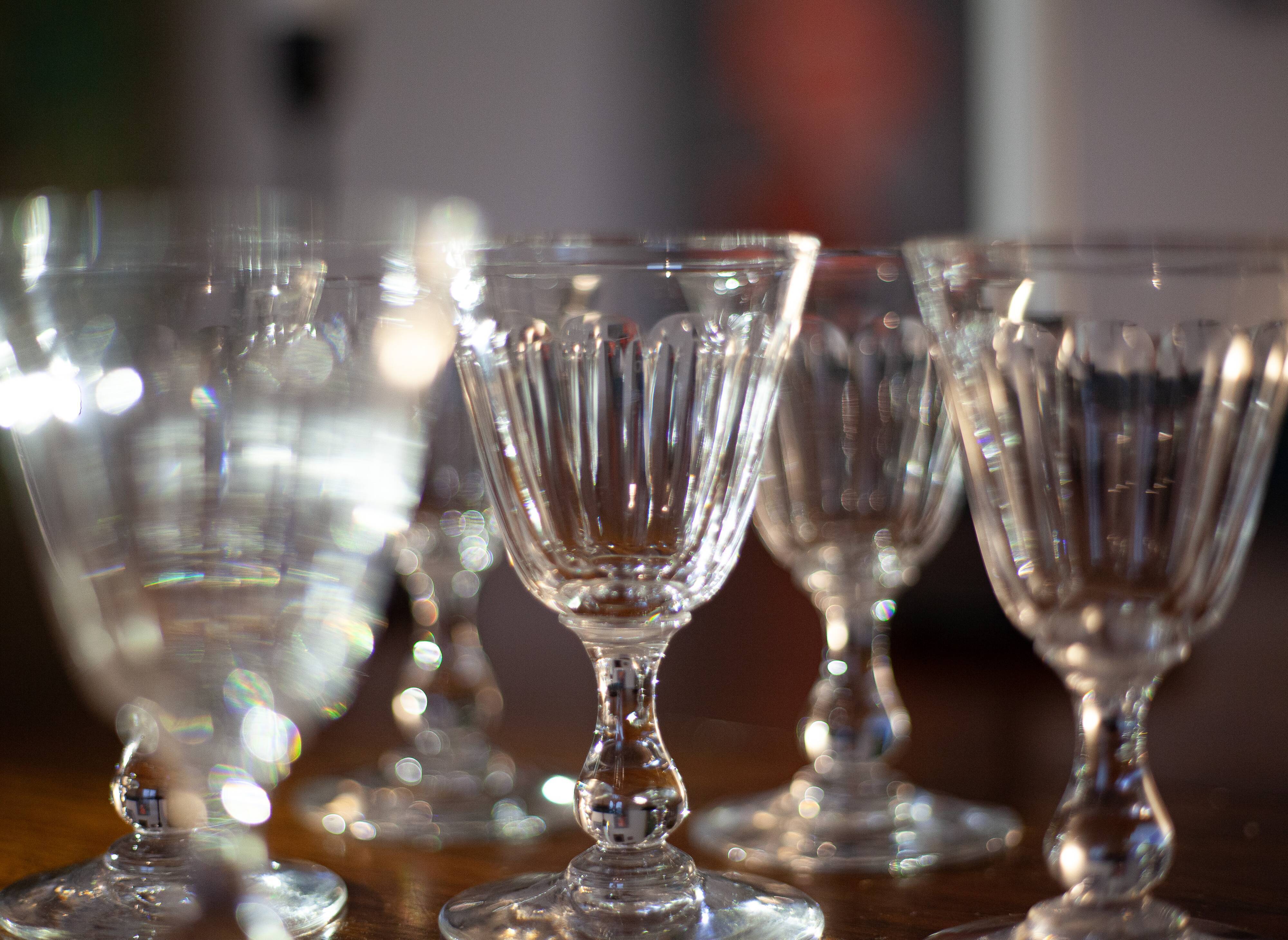 6 glass of crystal wine Saint-Louis style, 1900 era
