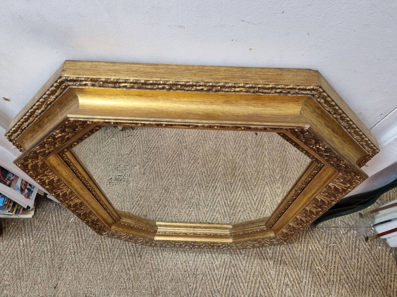 Golden wooden mirror 85X62cm