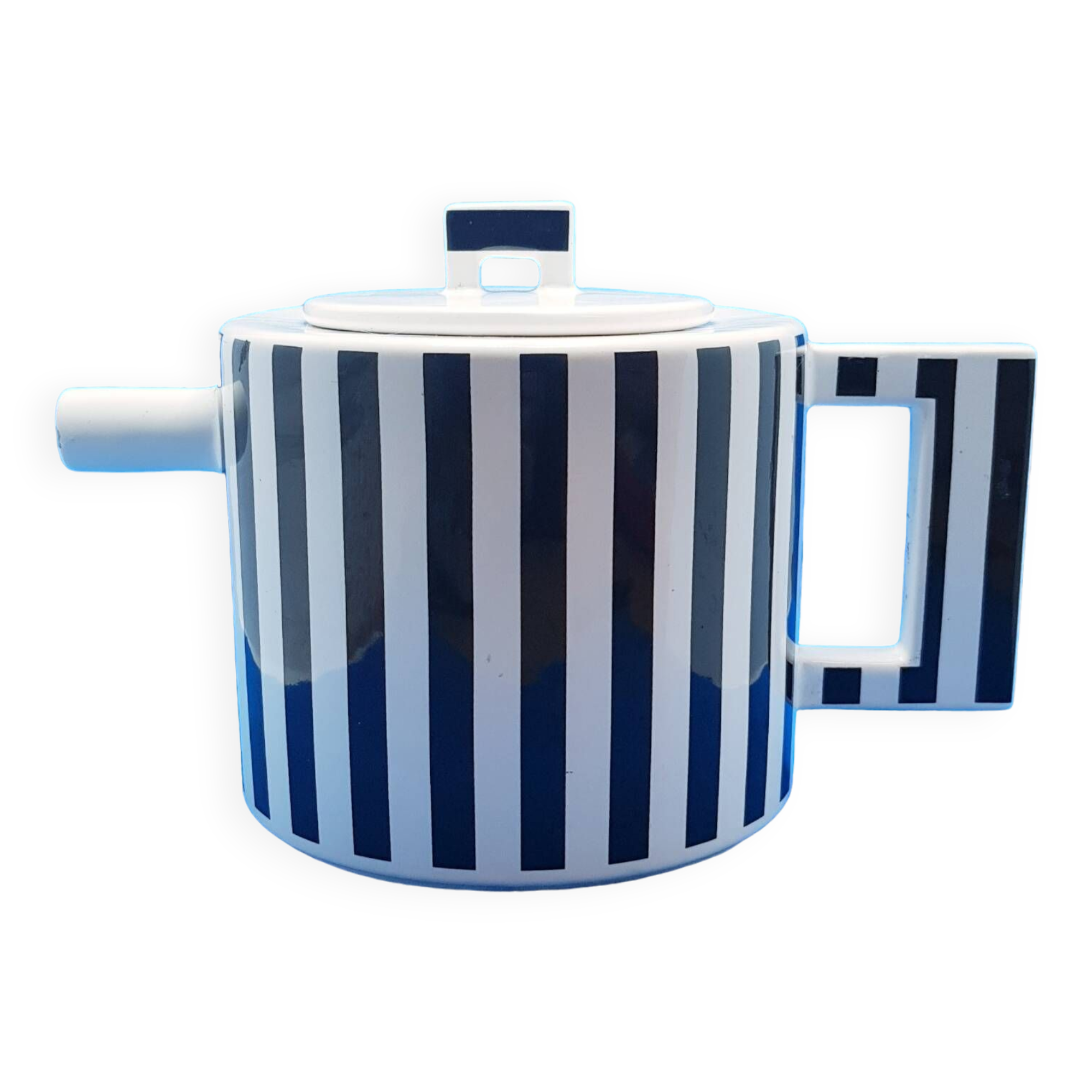 Grande théière rayée monochrome