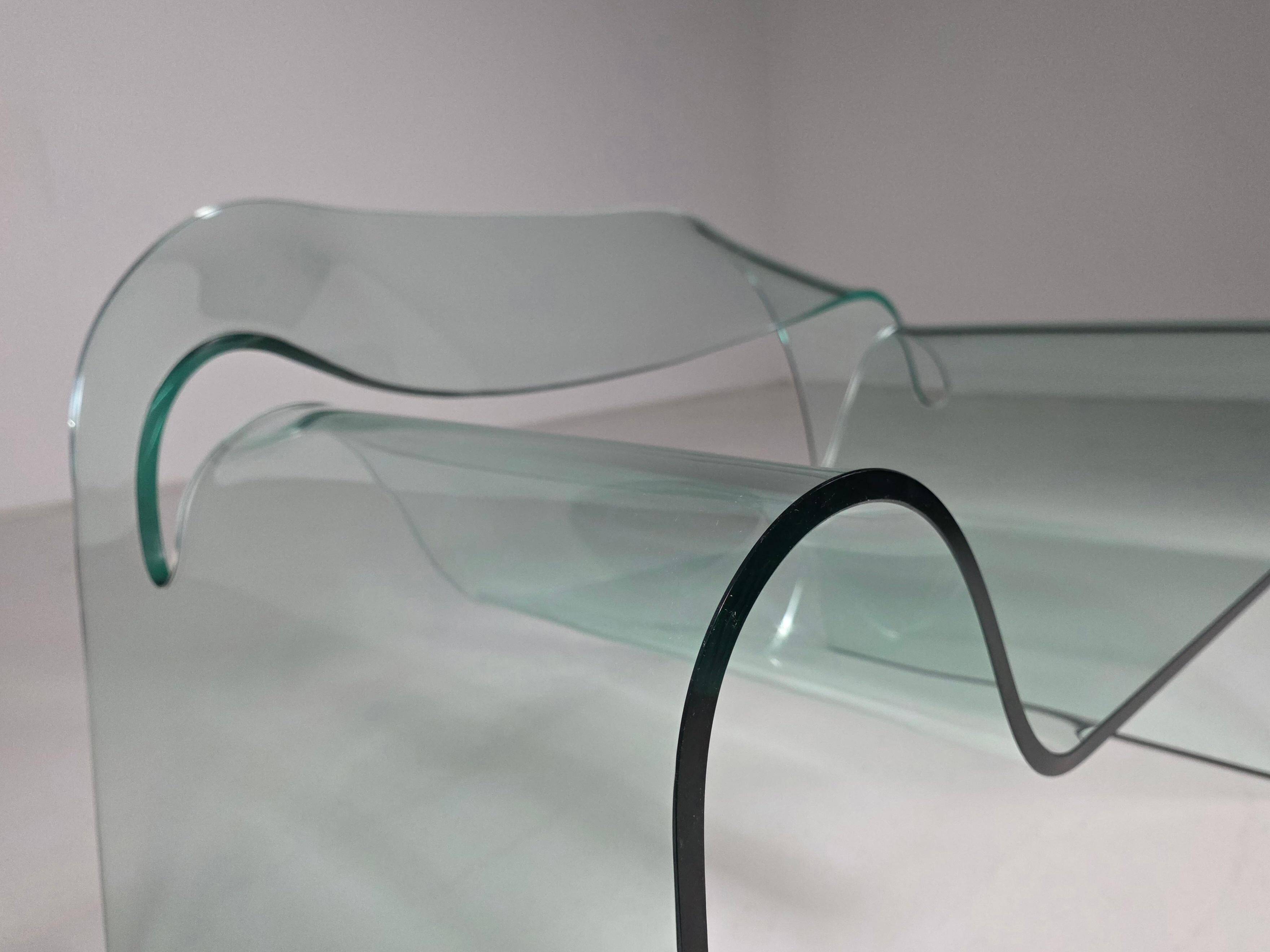 "Ghost" chair in glass by Cini Boeri for FIAM Italy, 1980s.