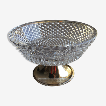 crystal and silver metal display cup
