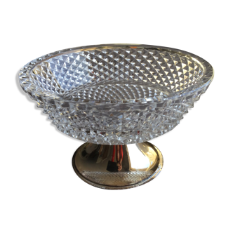 crystal and silver metal display cup