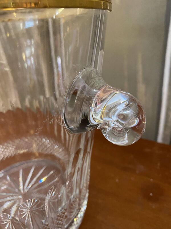 Seau à champagne cristal de Saint Louis decor chardons thistle avec rehaut