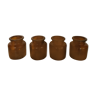 4 amber jars