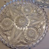 Dish and bottle bottom Vintage Chiseled Glass