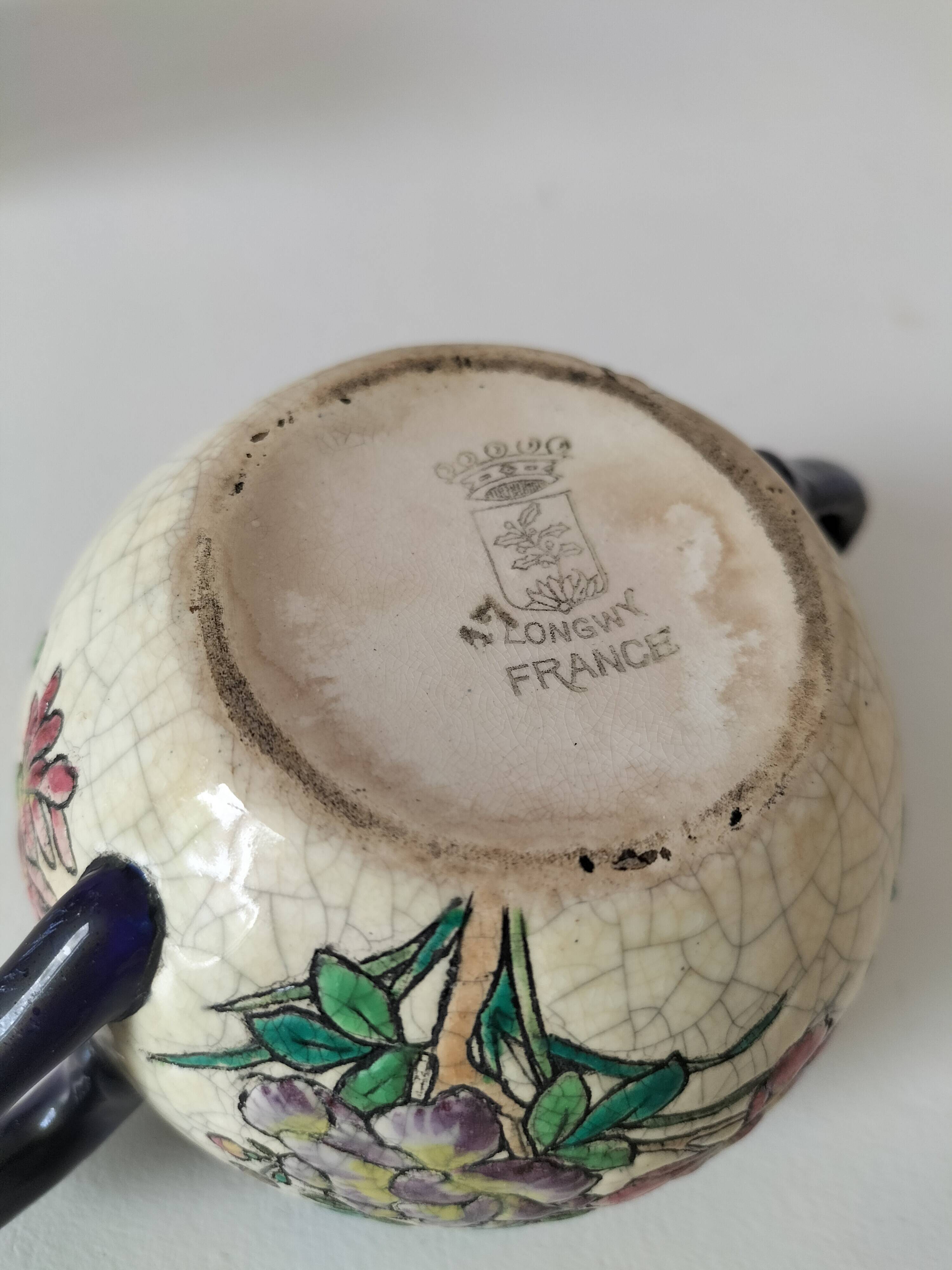 Antique two-handled cup – Authentic Longwy enamels