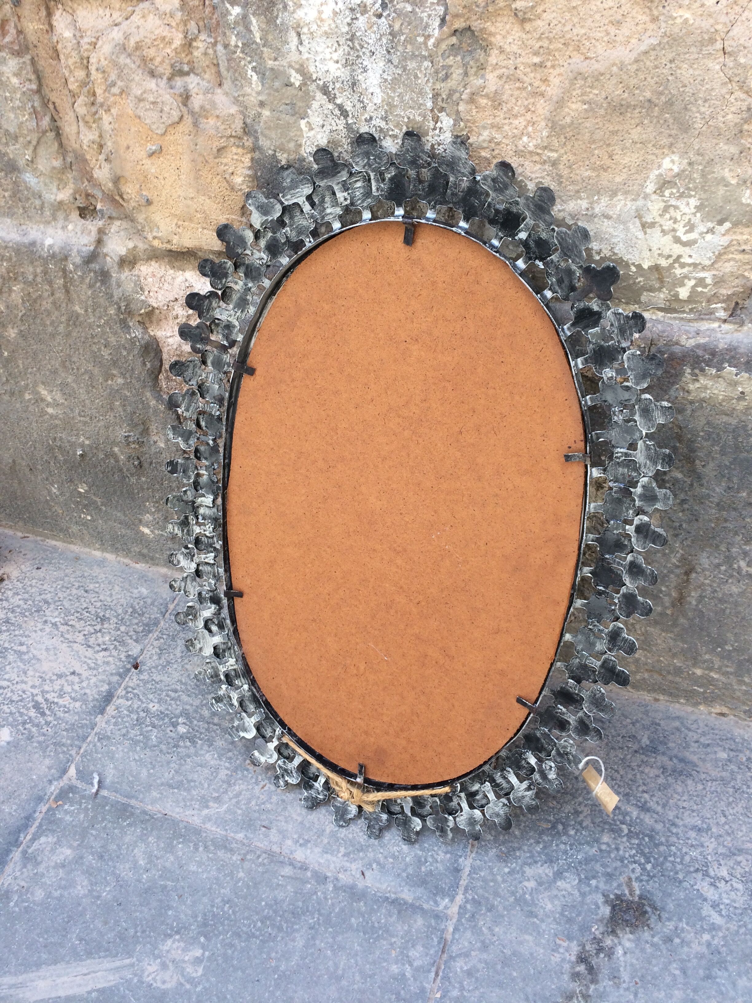 Metal oval mirror