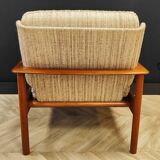 Mid century vintage armchair with footrest