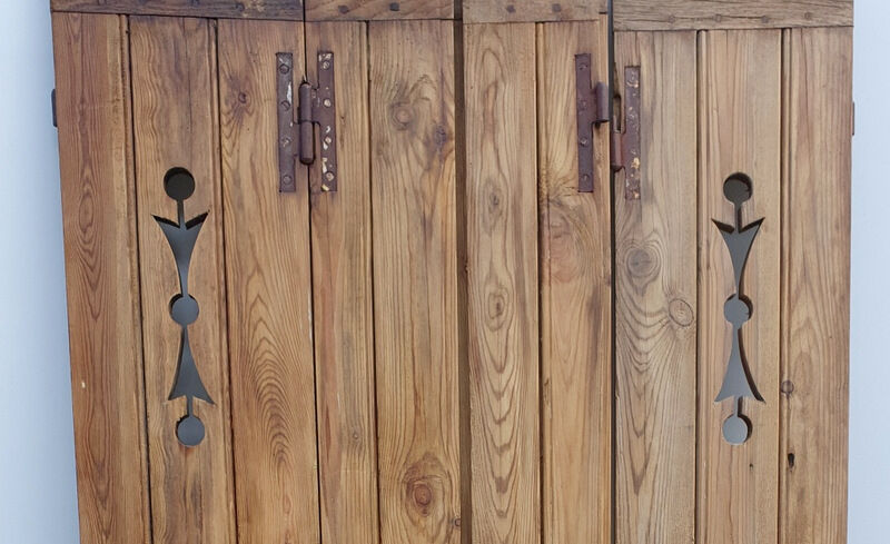 Old waxed wood shutters