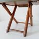 Tabouret pliant vintage en bois et bambou